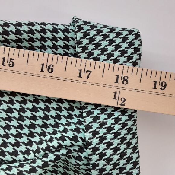 Vintage 80s Single Breasted Blazer Jacket Mint Black Houndstooth Womens 10 Retro - Picture 11 of 11